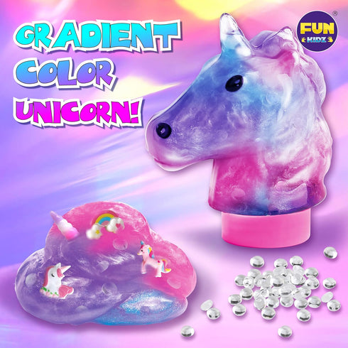 6+ Fluffy Unicorn Slime Kit for Girls, FunKidz Cloud Slime Gift for Ages Kids Fun Slime Making Kit Awesome Craft Toy