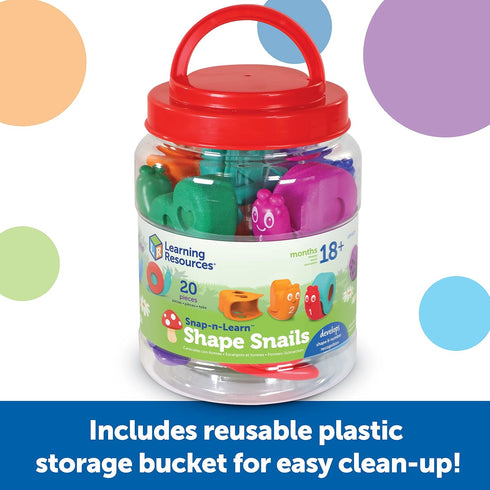 Learning Resources Snap-n-Learn Shape Snails, 20 Pieces Educational Toys