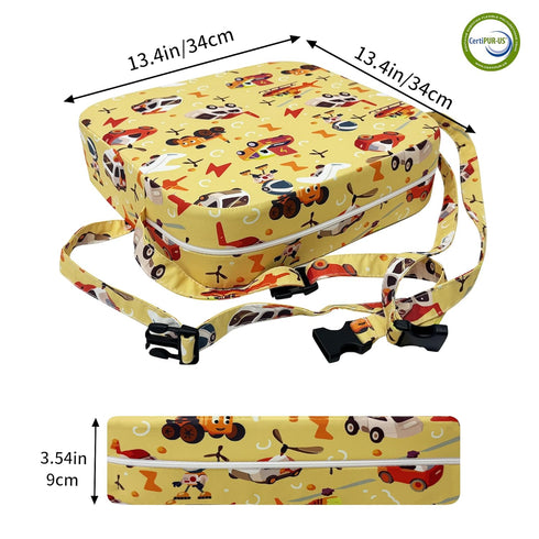 Acxseo 3.5" Toddler Booster Seat for Kitchen Chair, Oxford Foam Cushion, Non-Slip Base, Adjustable Straps, Portable