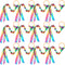 12 Pcs Rainbow Ribbon Wooden Waldorf Toys, Creative Hand Kite Set with Wood Ring for Educational Playroom Dancing.