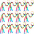 12 Pcs Rainbow Ribbon Wooden Waldorf Toys, Creative Hand Kite Set with Wood Ring for Educational Playroom Dancing.