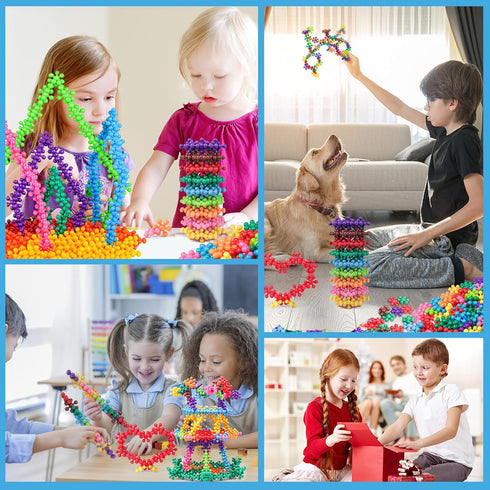 NEOACT 200PCS Building Blocks, Educational Interlocking Plastic Connect Block Toys for Preschool Kids Aged 3+