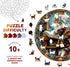 13.4 13.4in 300pcs Wooden Puzzles for Adults - Challenging Maine Cat Library Adult Puzzle, Unique Animal Shaped Wooden