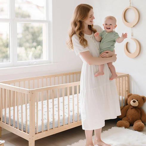 Pack 38"x26" Pack and Play Mattress Trifold- N Play Mattresses Pad with Breathable Removable Cover - Dual-Sided Memory