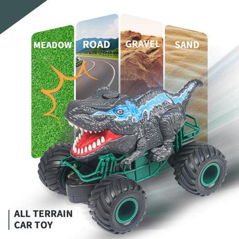 2.4GHz 3 4 5 6 7 8-12 Dinosaur Remote Control Car, RC Mega Monster Truck Toys for Toddlers, Dinosaur Toys with Light