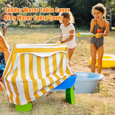 2 Kids Water Table Cover for Step Rain Showers Splash Pond Water Table, Outdoor Waterproof Anti-UV Kids Water Play
