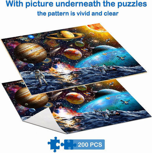 8-10 200 6-8, Puzzles for Kids Ages Year Old - Solar System Planets, Pieces Spacewalk Jigsaw Puzzles for Kids Ages
