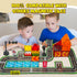 Set Pullback Set 3-5 4-8 5-7,Preschool Magnetic Tiles Road with Car & Magnet Ship,Traffic Themed Magnetic Building
