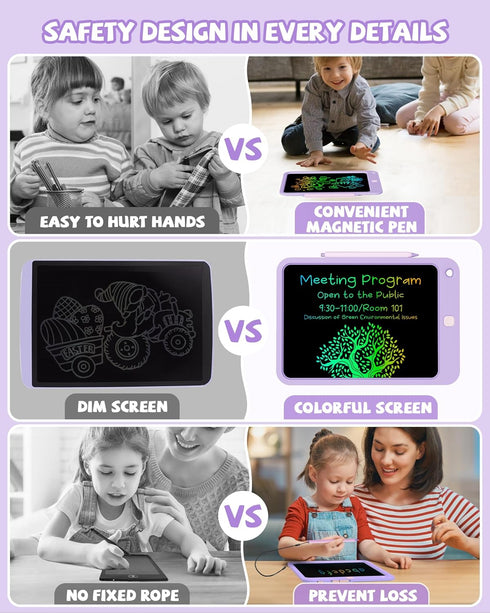 KOKODI 10 Inch LCD Writing Tablet for Kids - Colorful Drawing Tablet, Educational Learning Toys for Age 3-12 Years Old,