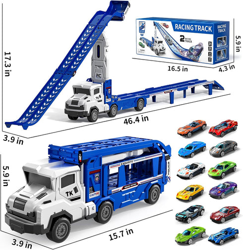 Garbo Star 3 4 5 6 7 Set 12 2 Set Transport Truck Toys for Years Old Boys,Toys Cars Track Transporter Trucks