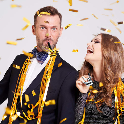 Sumind 36 Pieces Party Blower Noisemakers, Gold and Silver Musical Blowouts for Birthday Supplies