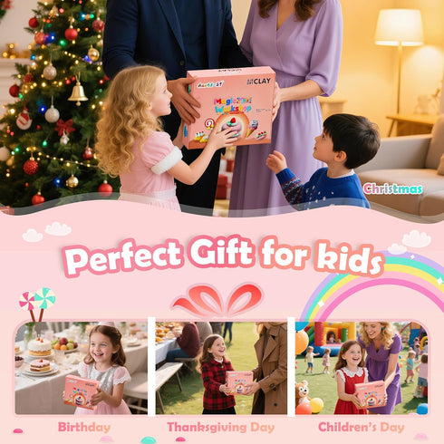 12 Air Dry Clay Kit - Cake Themed, Modeling Clay for Kids, Dessert DIY Model Magic Clay with Tools and Tutorials, Boxes
