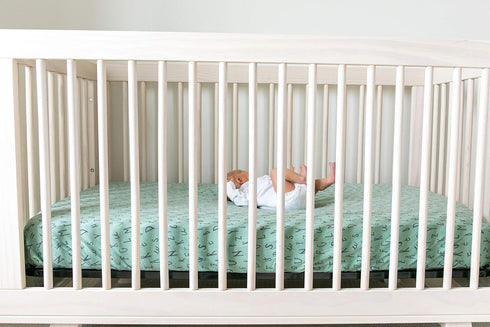 Soft Knit Crib Sheet/Toddler Sheet in Poe by Copper Pearl