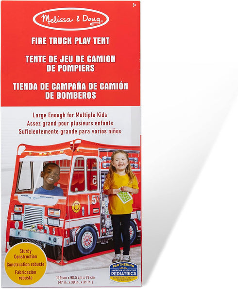 Melissa & Doug Fire Truck Play Tent, Role Play Firefighter Tent for Kids Ages 3+