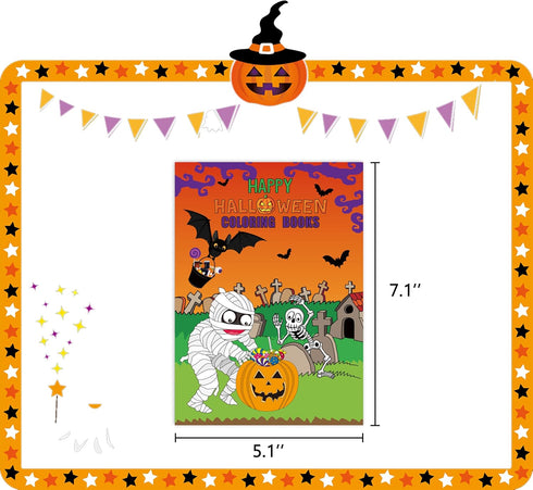 90shine 60PCS Halloween Coloring Books Party Favors for Kids - Hallowmas Trick or Treat Goodie Bag Stuffer Fillers