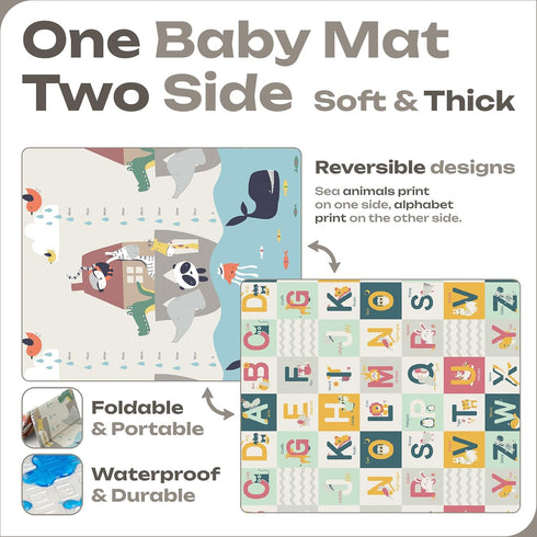 V VIKWORLD 59 71 Inch, Baby Play Mat x Extra Large Foldable Play Mats for Babies and Toddlers, Foam Play Mat for Floor