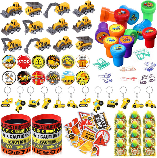Capoda 244 Pcs Construction Birthday Party Favors Set for 24 Guests Include