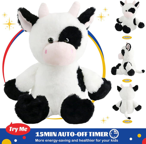 15'' Glow Guards Light up Music Cow Stuffed Animals Glowing Singing Soft Plush Toy with Lullaby Songs LED Night Lights