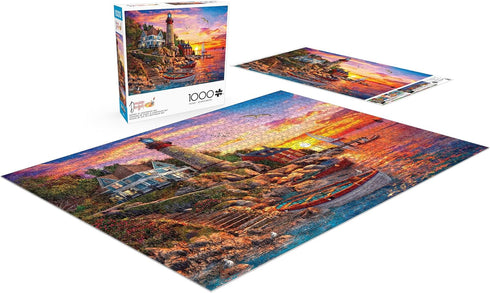 Sunset 1000 26.75 19.75 Buffalo Games - Dominic Davison - at Lighthouse Bay - Piece Jigsaw Puzzle for Adults