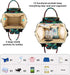 Multi-Function Diaper Bag Backpack with Large Capacity and Insulated Pockets for Mom/Dad, Leaf