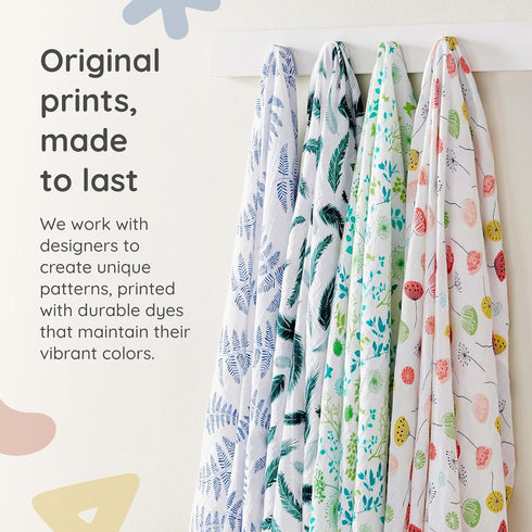 100% 47 47 Margaux & May Organic Muslin Baby Swaddle Organic Cotton, Large x Newborn Swaddle, Soft & Breathable Muslin