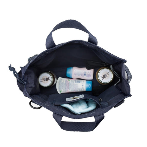 Lassig Reflective Star Diaper Bag - Black with Stroller Hooks