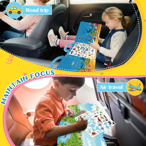 3-6, Reusable Jelly Sticker Books, Sticker Books for Toddlers, Stickers for Kids, Travel Toys for Children Toddler