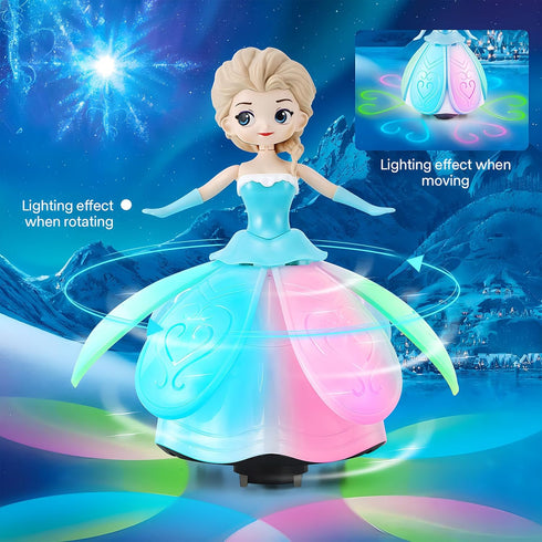 Toys for Girls 4-6,Dancing Princess Interactive Spin Robot Toys for Little Girls age 3-5 with Colorful Flashing Lights & Music,Pretend Christmas Birthday Gift Toys for Kid 1 2 3 4 5 6 Year Olds
