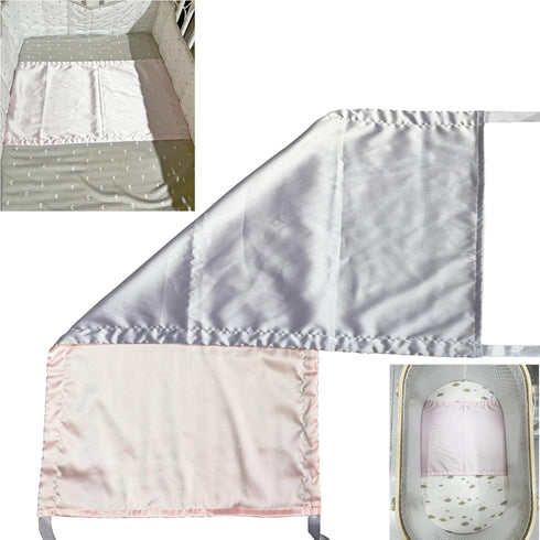 AKISS Satin Crib Sheet Pillow Cover Silk Bassinet Cradle Slip Reversible Use for