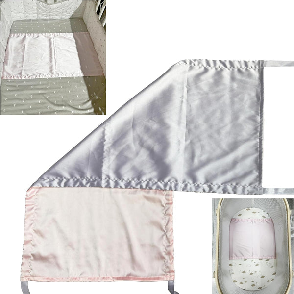 AKISS Satin Crib Sheet Pillow Cover Silk Bassinet Cradle Slip Reversible Use for
