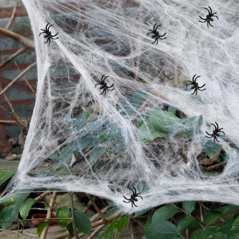 AOSTAR Halloween Spider Webs Decorations, 700sqft Indoor & Outdoor Spooky Webbing with 50 Fake Spiders