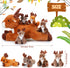 Poen Set 16 Inch Mommy 4 Tummy Plush Deer Stuffed Animal Cuddly Deer Plush with Cute Little Plushes in Her Zippered
