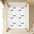 miaozhen 1 Pack 52x28 Cotton Baby Crib Sheets Comfy Breathable Cute Cartoon Tropical Shark White Toddler Mattresses