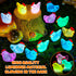 SYWHXY 64PCS 8 Luminous Mini Chicken Figurines Resin Miniature Animals, Colors Tiny Chickens Miniature Glow in The Dark
