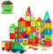 Dopyye 132 PCS Magnetic Tiles Building Blocks with 2 Cars, STEM Educational Construction