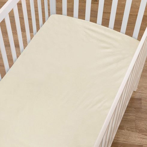 American Baby Company Heavenly Soft Chenille Fitted Crib Sheet, 28" x 52", Cream, for Boys and Girls