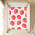 CZXW 52" 28" Cute Strawberry and Daisy Crib Sheets Fitted x Natural Cotton Soft & Breathable for Baby Crib Mattress