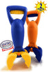 14.5" Set 2 Pack Matty's Toy Stop Plastic Sand Grabber Claw Scoops for Sand & Beach (Blue/Yellow & Orange/Blue) Gift