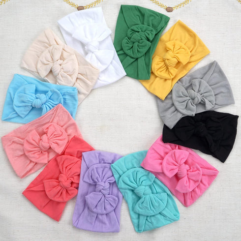CÉLLOT Super Stretchy Soft Knot Headbands with Hair Bows, Head Wrap Hair Accessories for Newborn Baby Girls, Infant