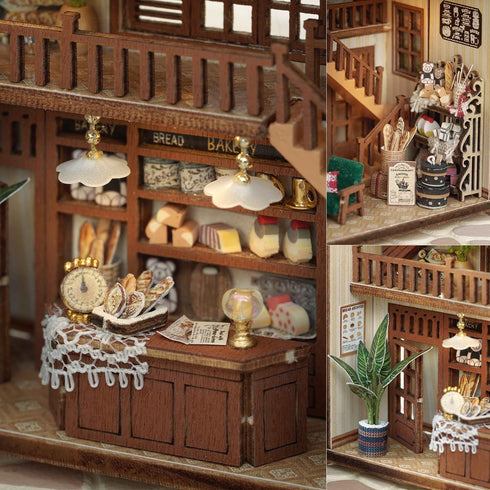 1:32 TuKIIE DIY Miniature Dollhouse Kit with Furniture, Scale Opened & Closed Mini Cube Wooden Doll House Book Nook