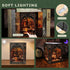 Nookmaster Book Nook Kit Classical Library Miniature Dollhouse Book Nook Bookshelf Insert with LED Lights, Creative DIY
