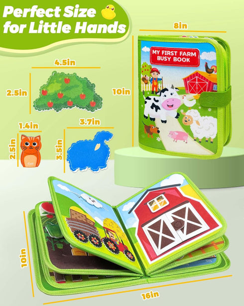 1-3, 1 2 1+ Busy Book for Toddlers Montessori Toys for Year Old Boy Girl Birthday Gifts, Busy Board Educational