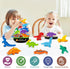 FFTROC Montessori Dinosaur Toys for 2-4 Year Old Boys - Wooden Stacking Dinosaur Toys for Kids