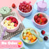 4 Sets 2-in-1 Domensi Kids Porcelain Bowls with Removable Silicone Sleeve Porcelain Toddler Bowls Microwave Dishwasher