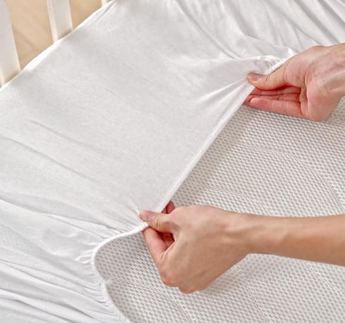 280 Deluxe Organic Crib Mattress Protector Pad Waterproof & Breathable Organic Cotton Cover for Baby & Toddler Beds