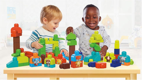 Mega Bloks Woodland Friends Preschool Building Set, Multicolor, Plant-Based Blocks