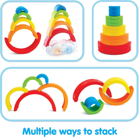 Kidoozie Musical Stack & Learn Rainbow, Stacking Activity Toy for Infants & Toddlers 6-24M, Lights & Sounds