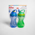 Nuby 2 Count Flip and Tip Hard Straw Cup, 10 Ounce in Blue/Green for Kids