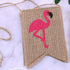 Hello Summer Burlap Banner Rustic Summer Decoration with Flamingo Pattern for Pool Party, Beach Party, Barbecue