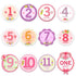 Baby Monthly Milestone Stickers for Girls, Floral Designs with Holiday Themes, First Year